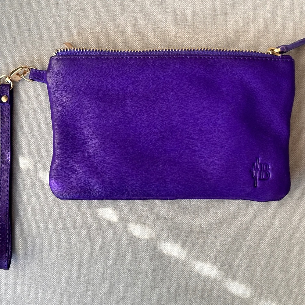 Butler Handbag - Royal Purple Wristlet Purse with Rechargeable Battery Charger